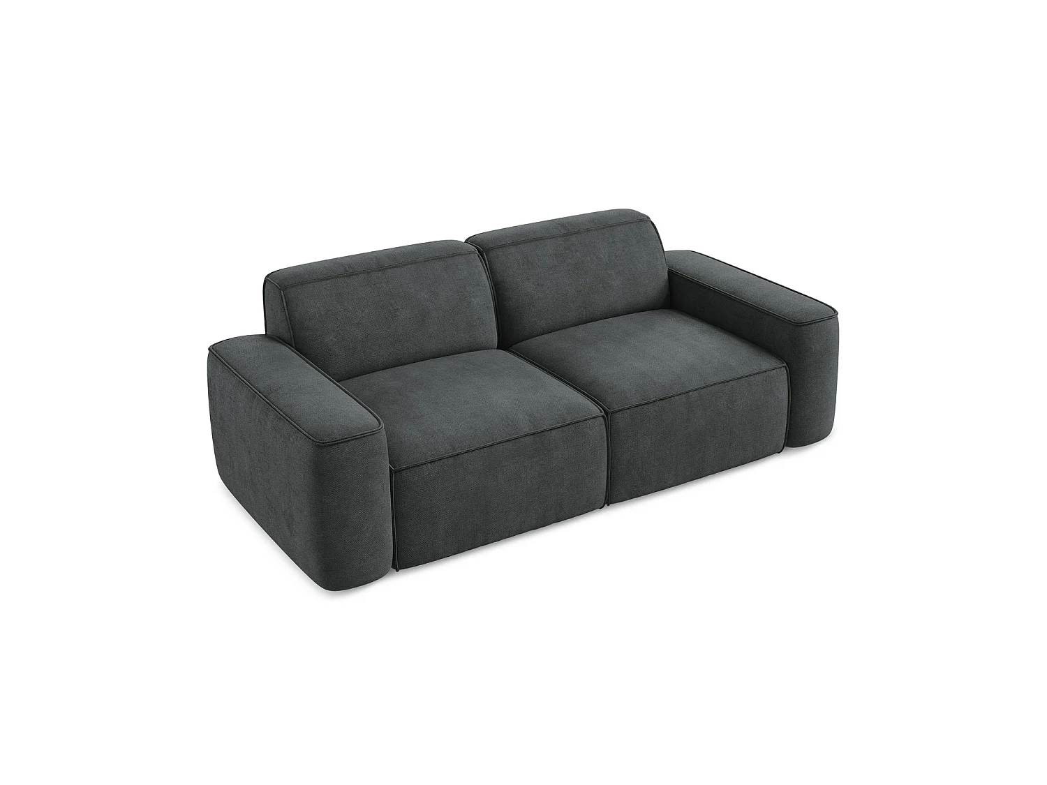 Modulares 3-Sitzer Sofa - - Chenille - Dunkelgrau - MELISSA