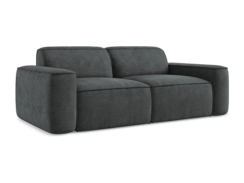 Canapé modulable 3 places en tissu chenille - gris foncé - OMAO