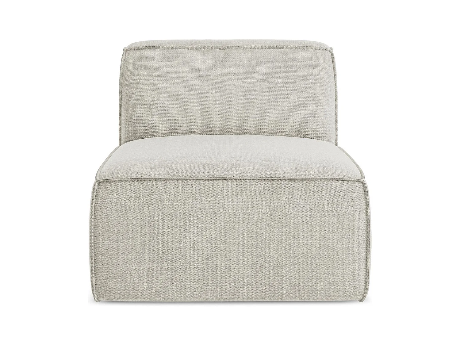 Fauteuil pour canapé modulable en tissu texturé - beige clair - OMAO
