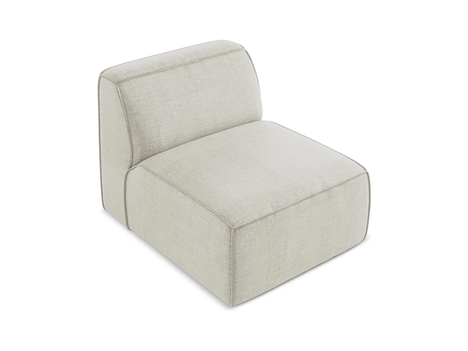 Fauteuil pour canapé modulable en tissu texturé - beige clair - OMAO