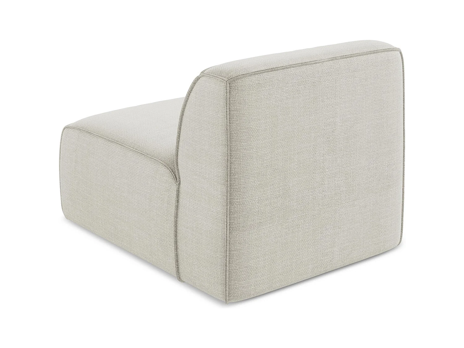 Fauteuil pour canapé modulable en tissu texturé - beige clair - OMAO
