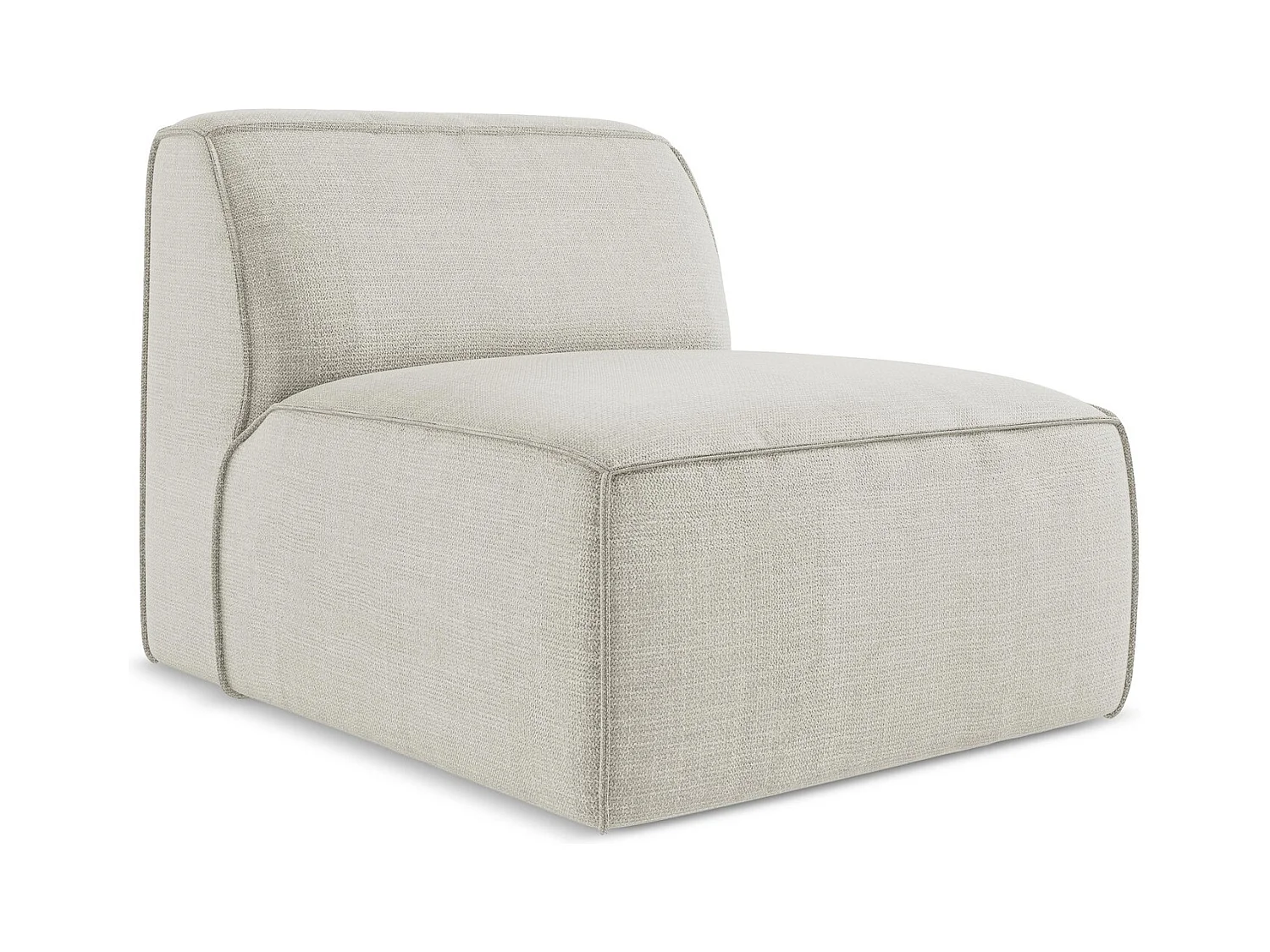Fauteuil pour canapé modulable en tissu texturé - beige clair - OMAO