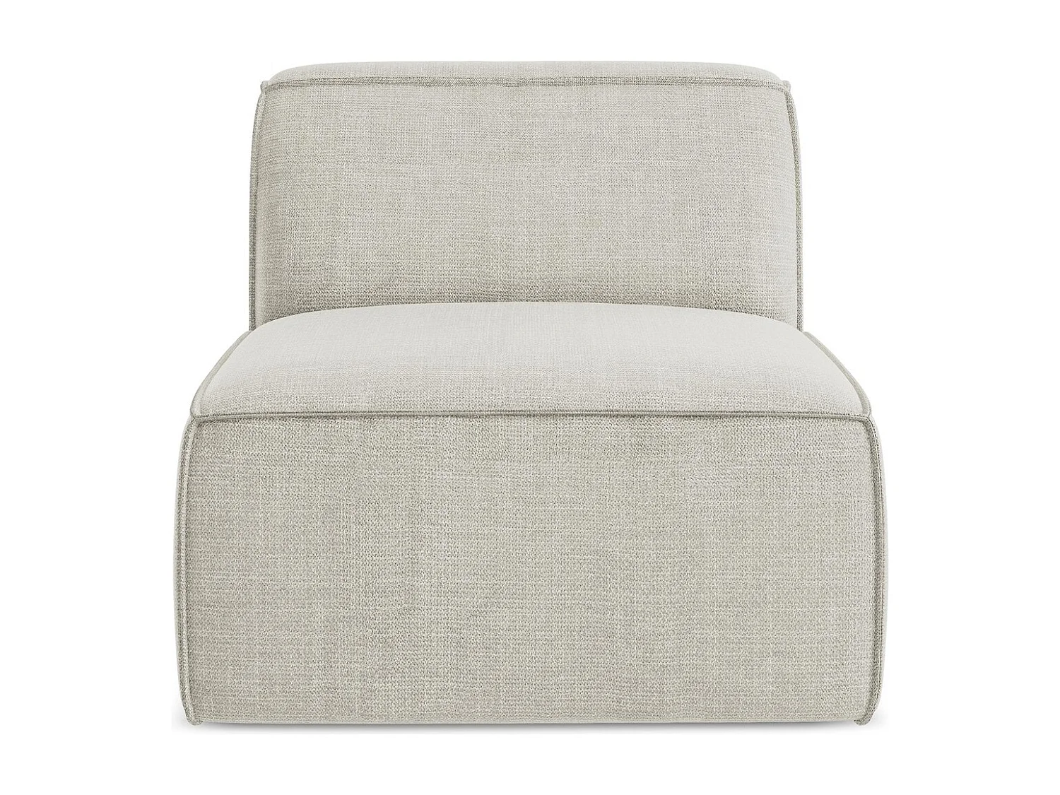 Fauteuil pour canapé modulable en tissu texturé - beige clair - OMAO