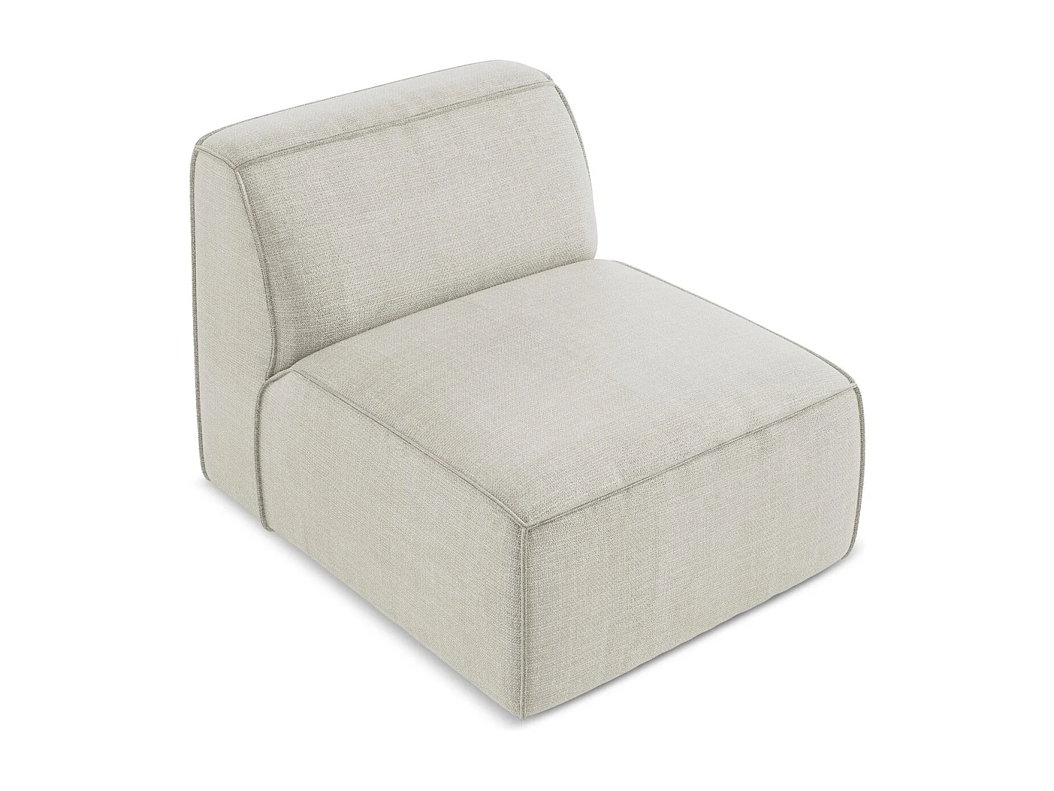 Fauteuil pour canapé modulable en tissu texturé - beige clair - OMAO