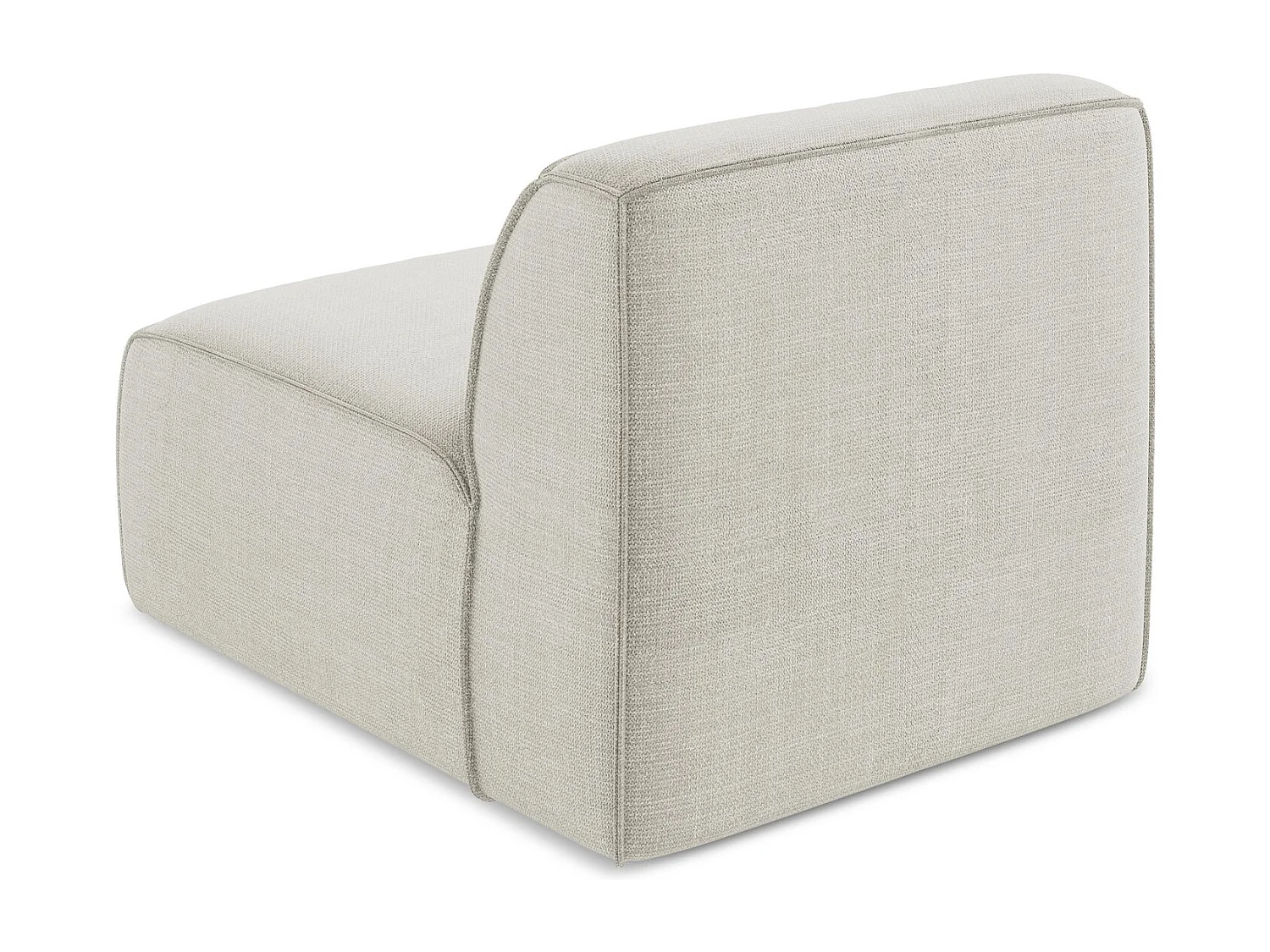 Fauteuil pour canapé modulable en tissu texturé - beige clair - OMAO