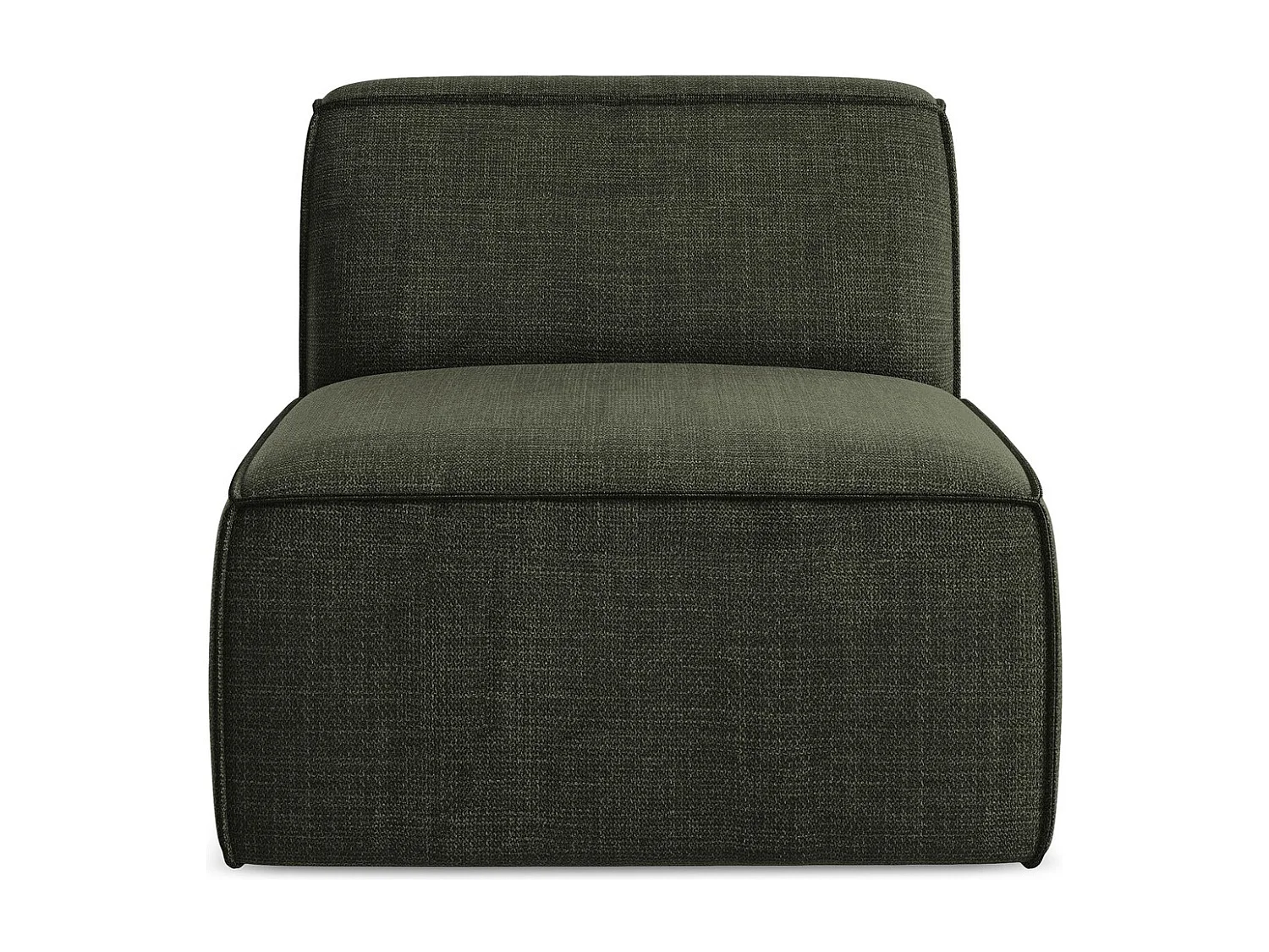 Fauteuil pour canapé modulable en tissu texturé - olive - OMAO