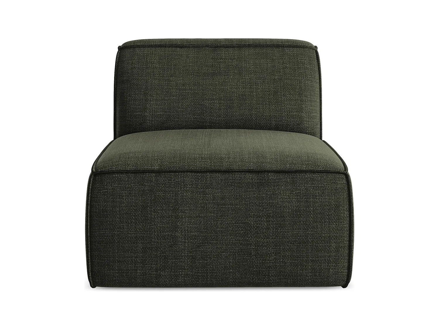 Fauteuil pour canapé modulable en tissu texturé - olive - OMAO
