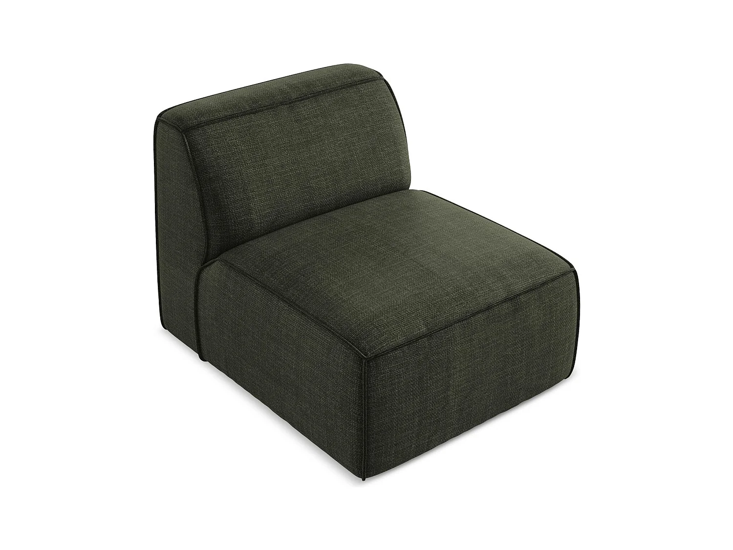 Fauteuil pour canapé modulable en tissu texturé - olive - OMAO