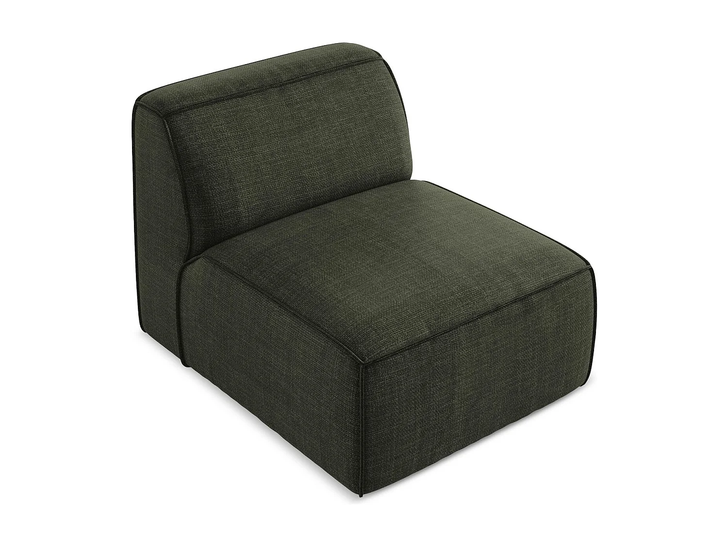 Fauteuil pour canapé modulable en tissu texturé - olive - OMAO