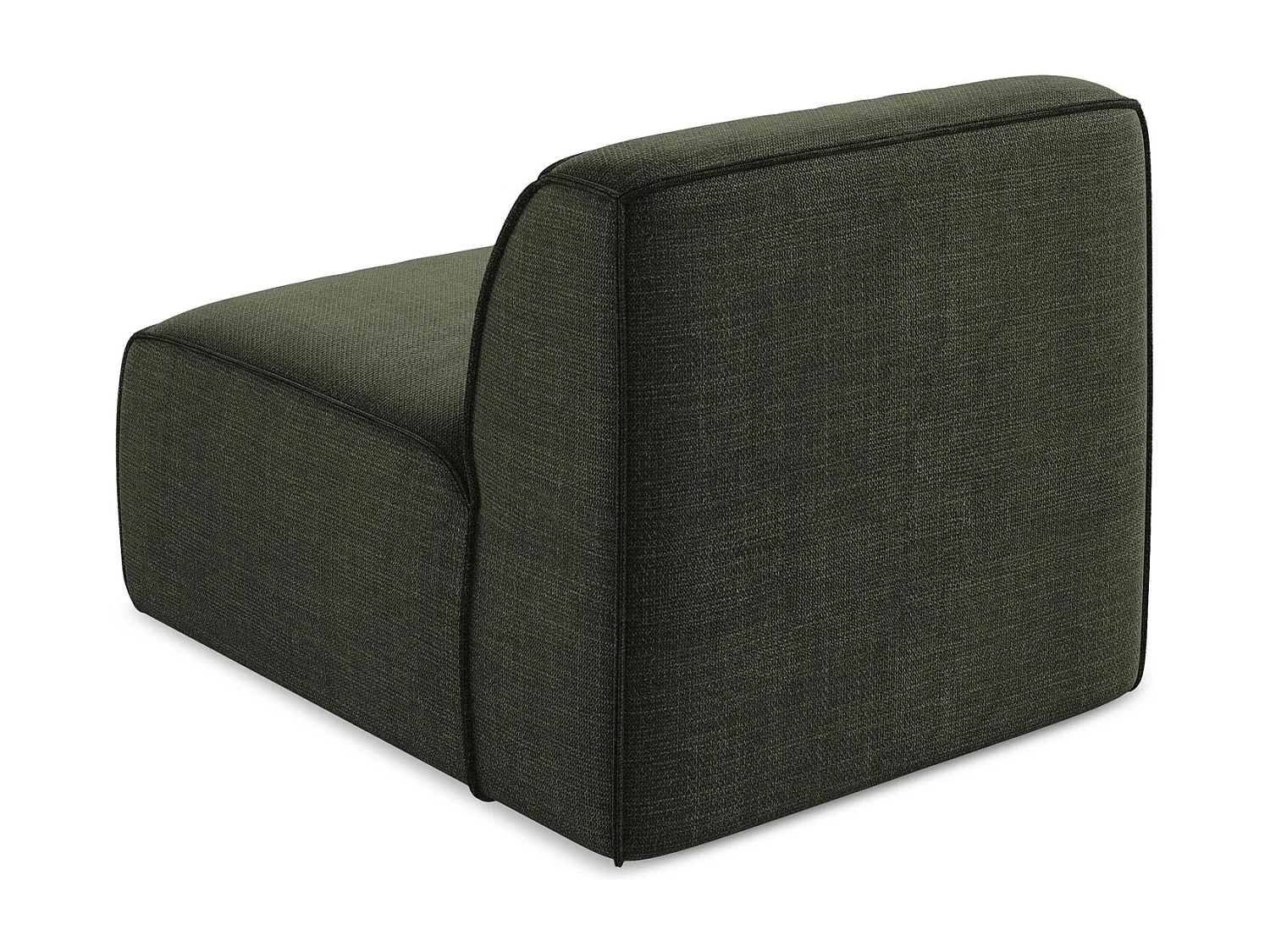 Fauteuil pour canapé modulable en tissu texturé - olive - OMAO