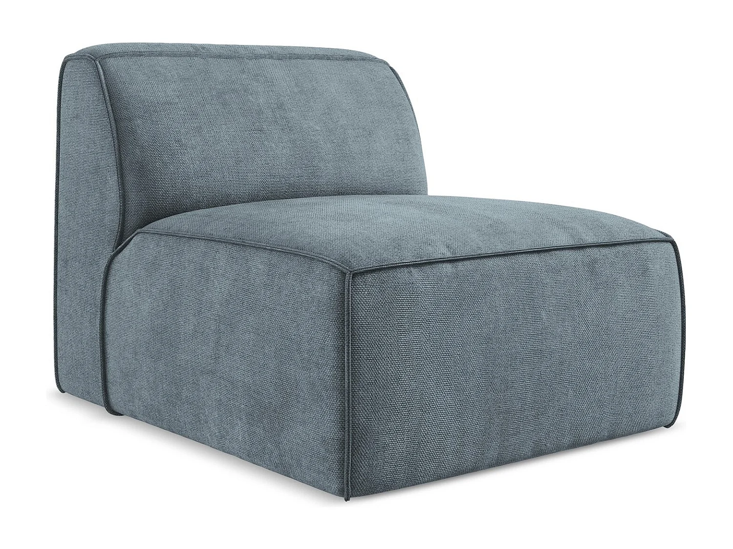 Fauteuil pour canapé modulable en tissu chenille - jeans - OMAO