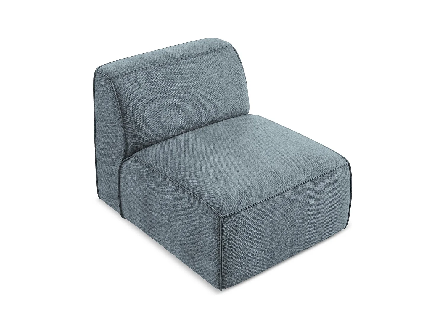 Fauteuil pour canapé modulable en tissu chenille - jeans - OMAO