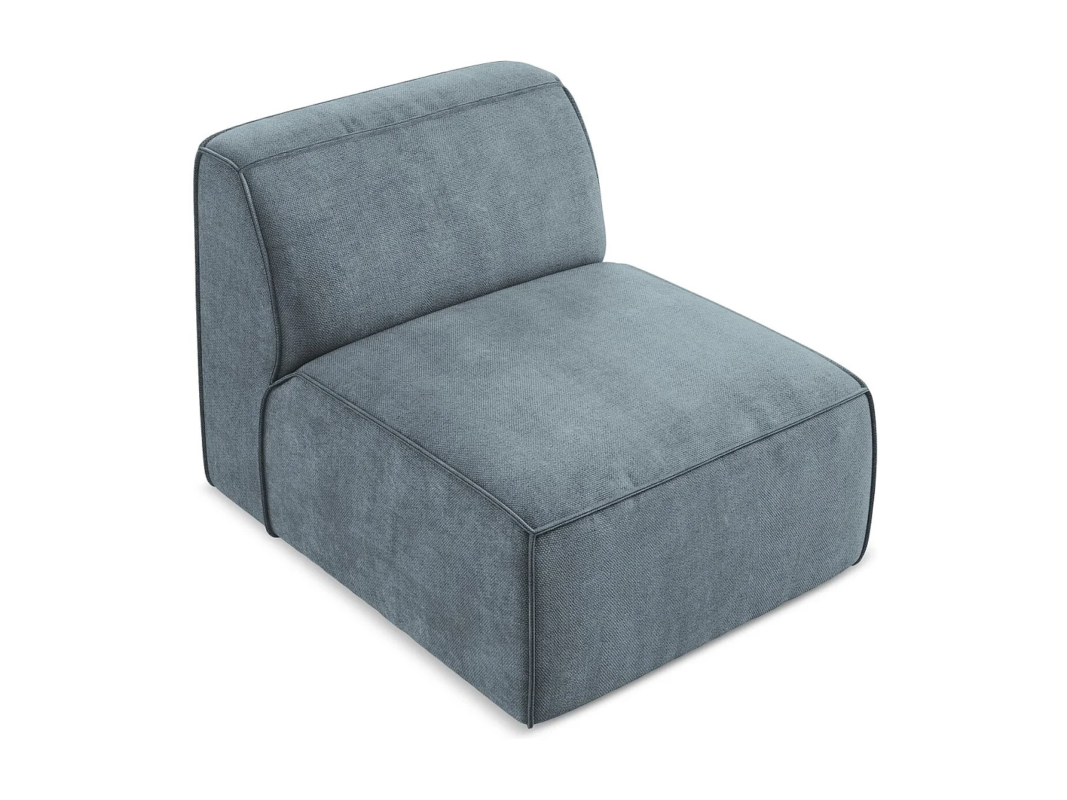 Fauteuil pour canapé modulable en tissu chenille - jeans - OMAO