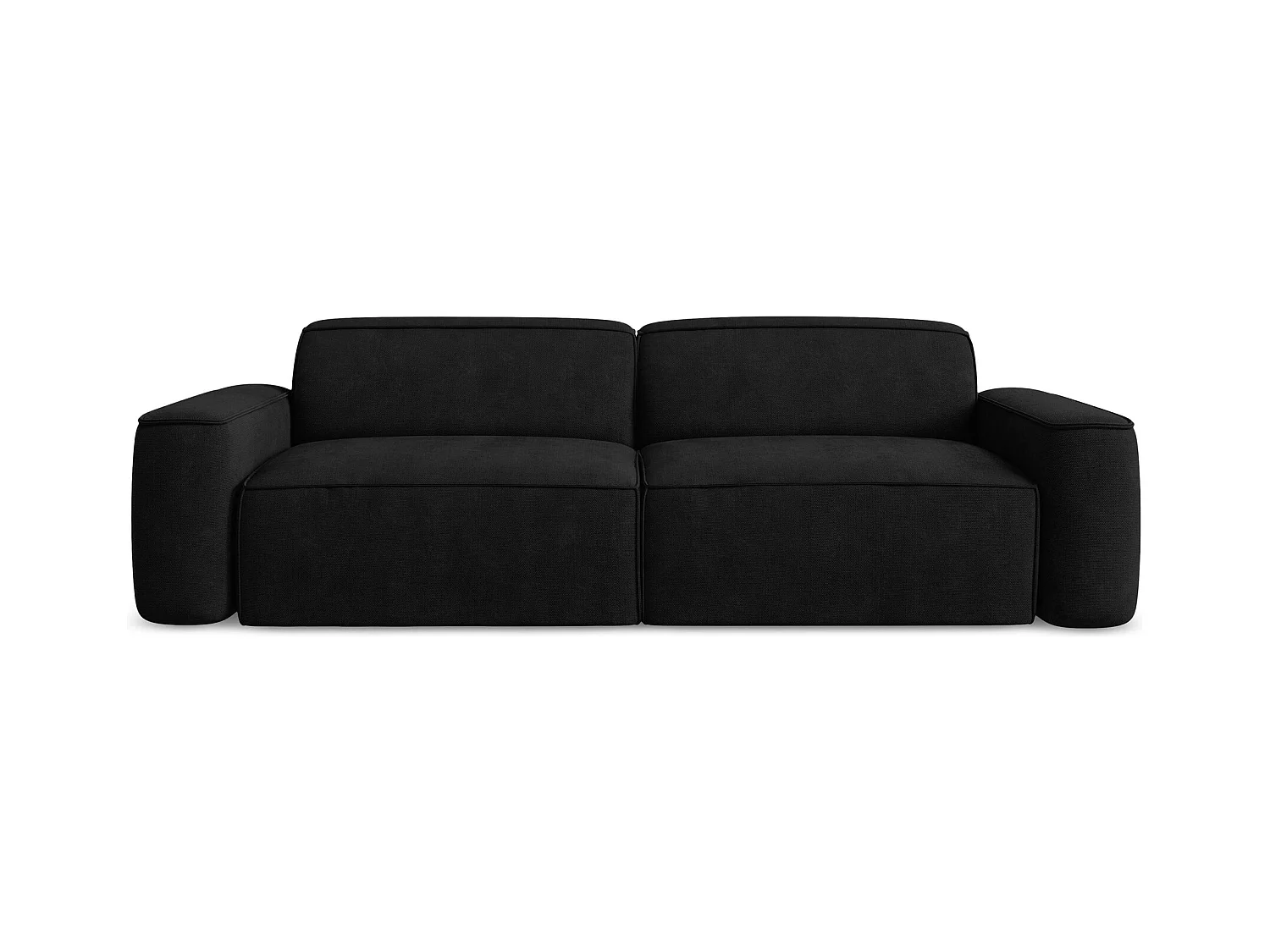 Canapé modulable 4 places en tissu chenille - noir - OMAO