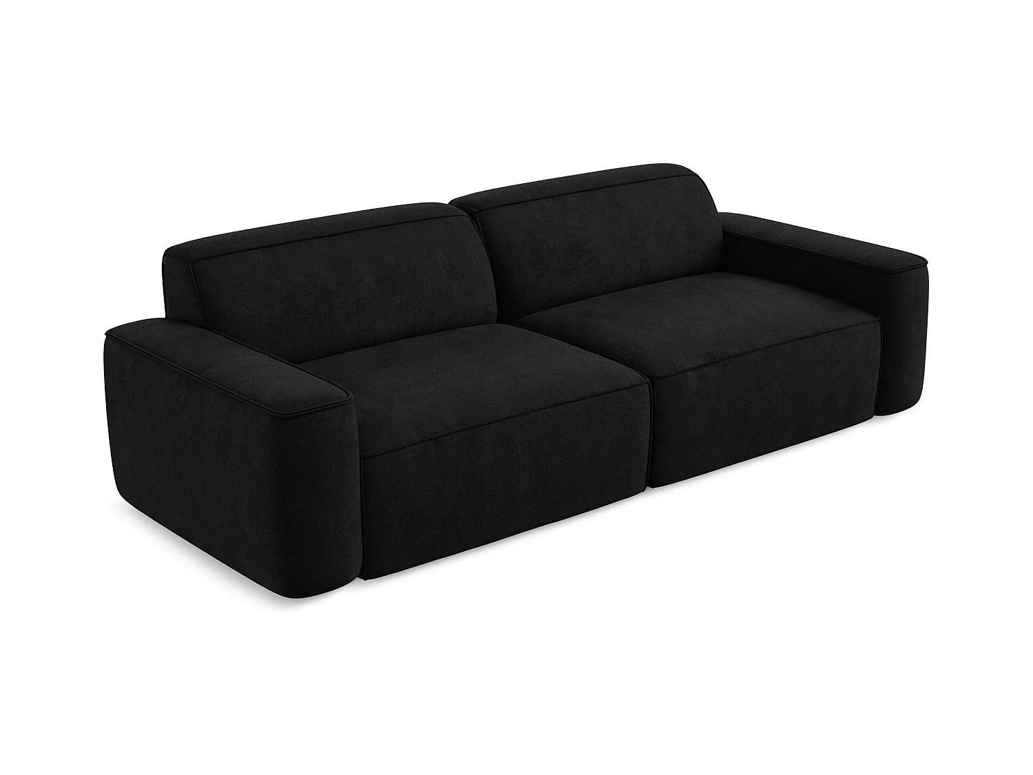 Canapé modulable 4 places en tissu chenille - noir - OMAO