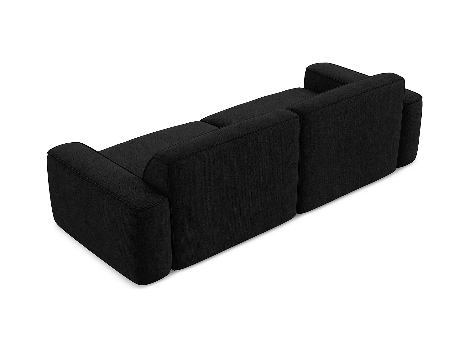 Canapé modulable 4 places en tissu chenille - noir - OMAO