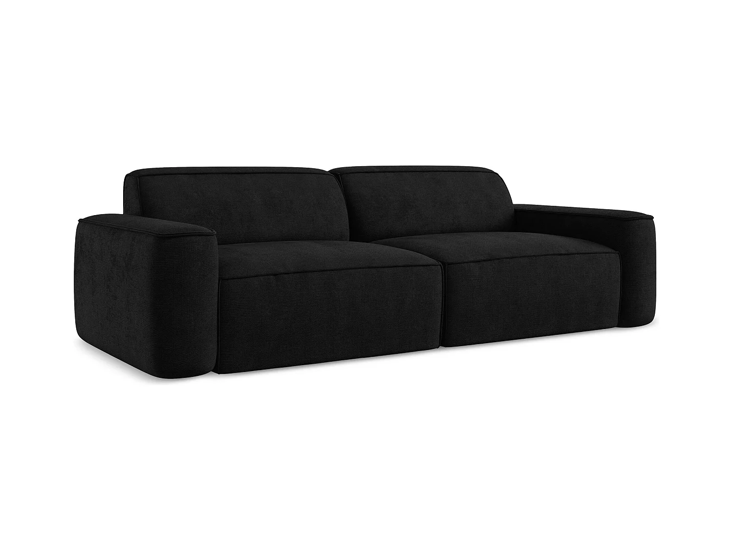 Modulares 4-Sitzer Sofa - Chenille - Schwarz - OMAO