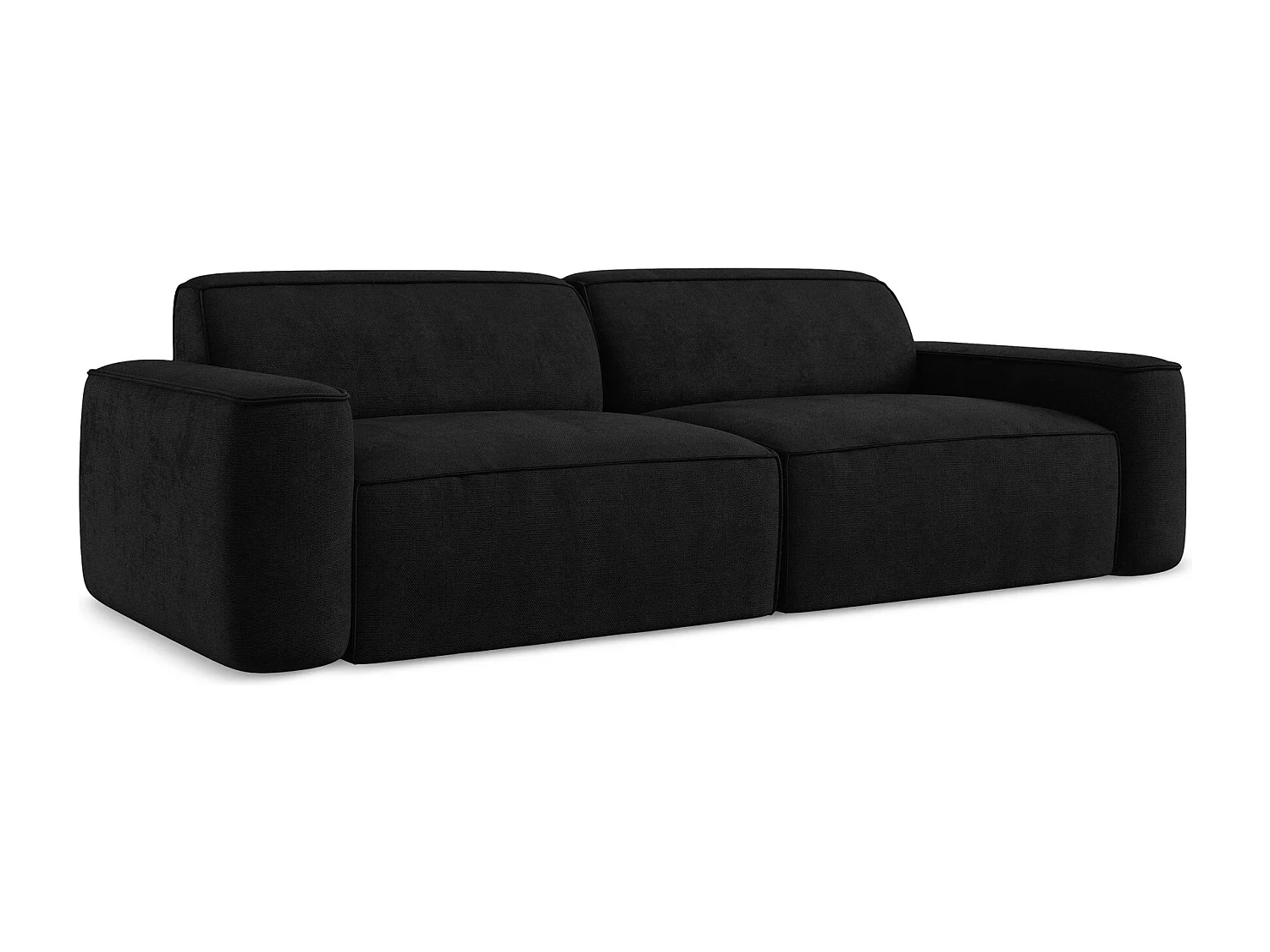 Canapé modulable 4 places en tissu chenille - noir - OMAO