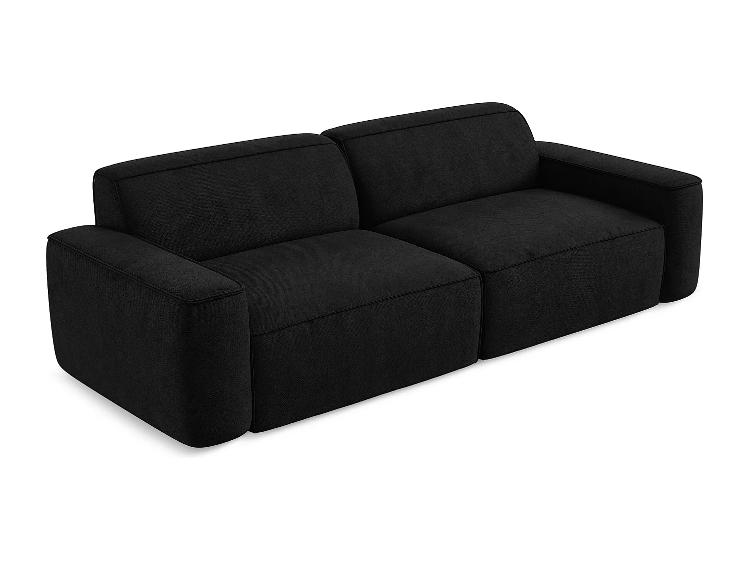 Canapé modulable 4 places en tissu chenille - noir - OMAO