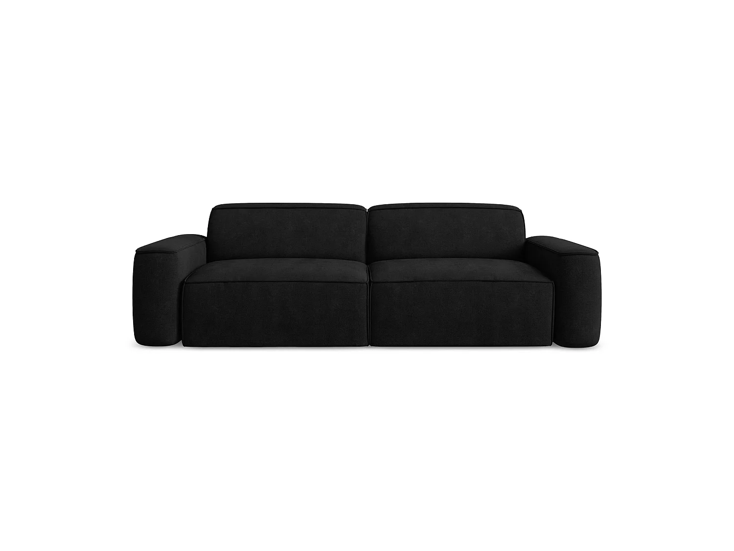 Canapé modulable 4 places en tissu chenille - noir - MELISSA