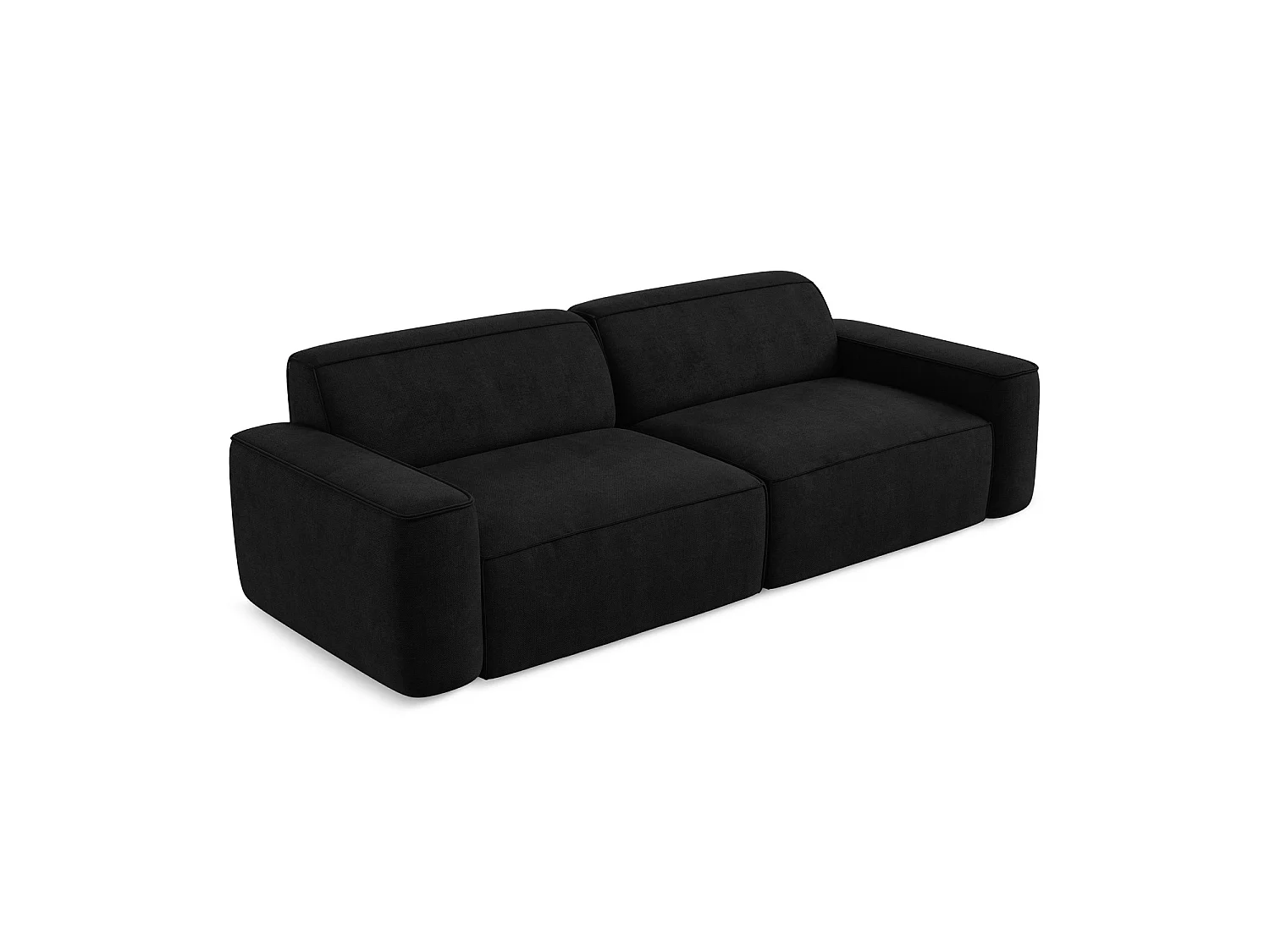 Canapé modulable 4 places en tissu chenille - noir - MELISSA