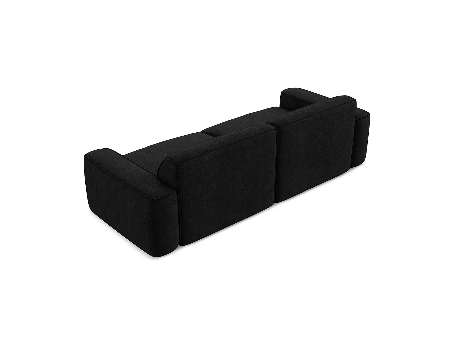 Canapé modulable 4 places en tissu chenille - noir - MELISSA