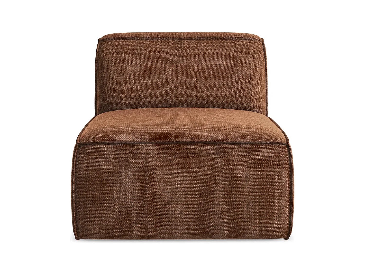 Fauteuil pour canapé modulable en tissu texturé - terre cuite - OMAO