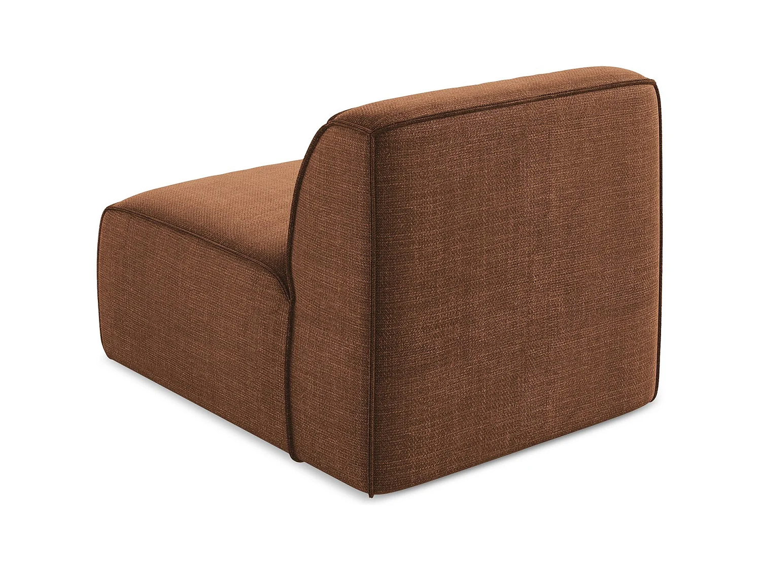 Fauteuil pour canapé modulable en tissu texturé - terre cuite - OMAO