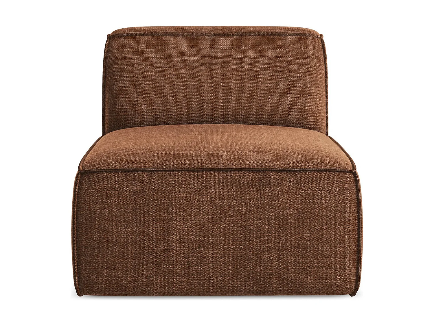 Fauteuil pour canapé modulable en tissu texturé - terre cuite - OMAO