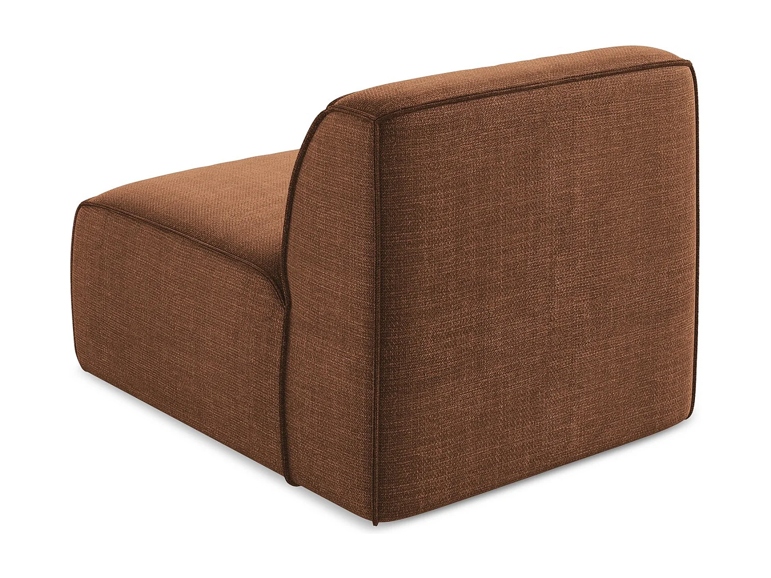 Fauteuil pour canapé modulable en tissu texturé - terre cuite - OMAO