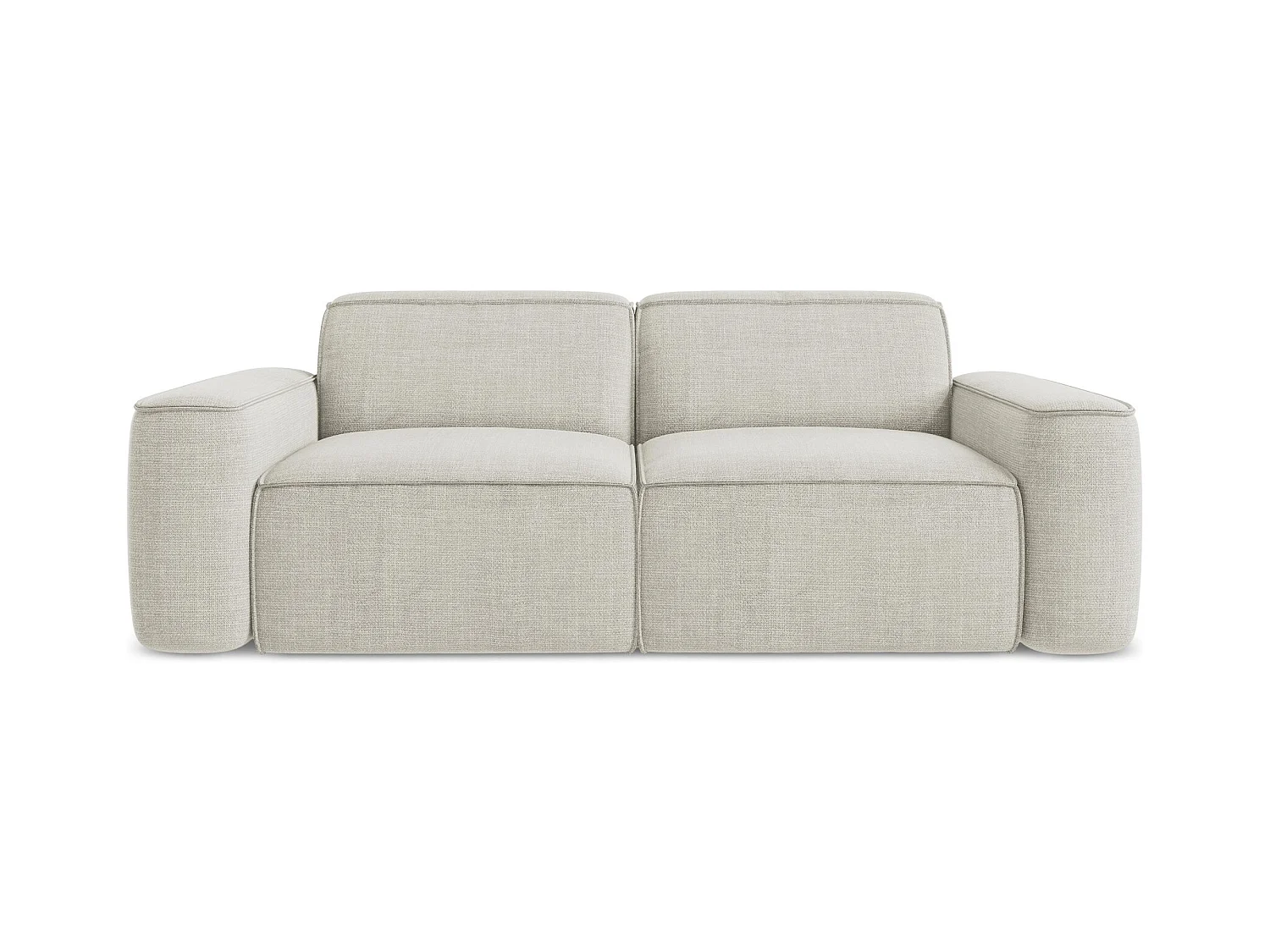 Canapé modulable 3 places en tissu texturé - beige clair - OMAO