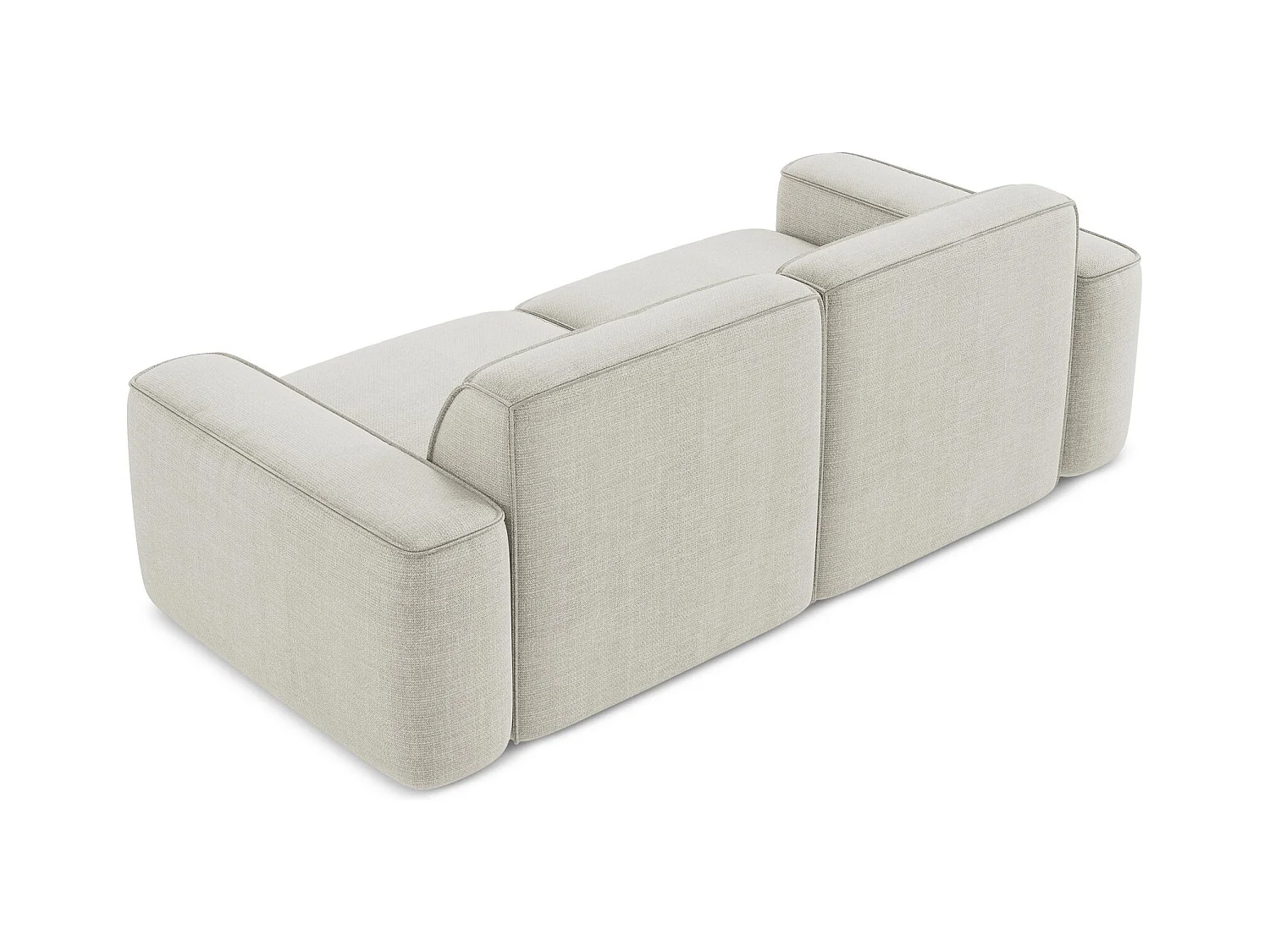 Canapé modulable 3 places en tissu texturé - beige clair - OMAO