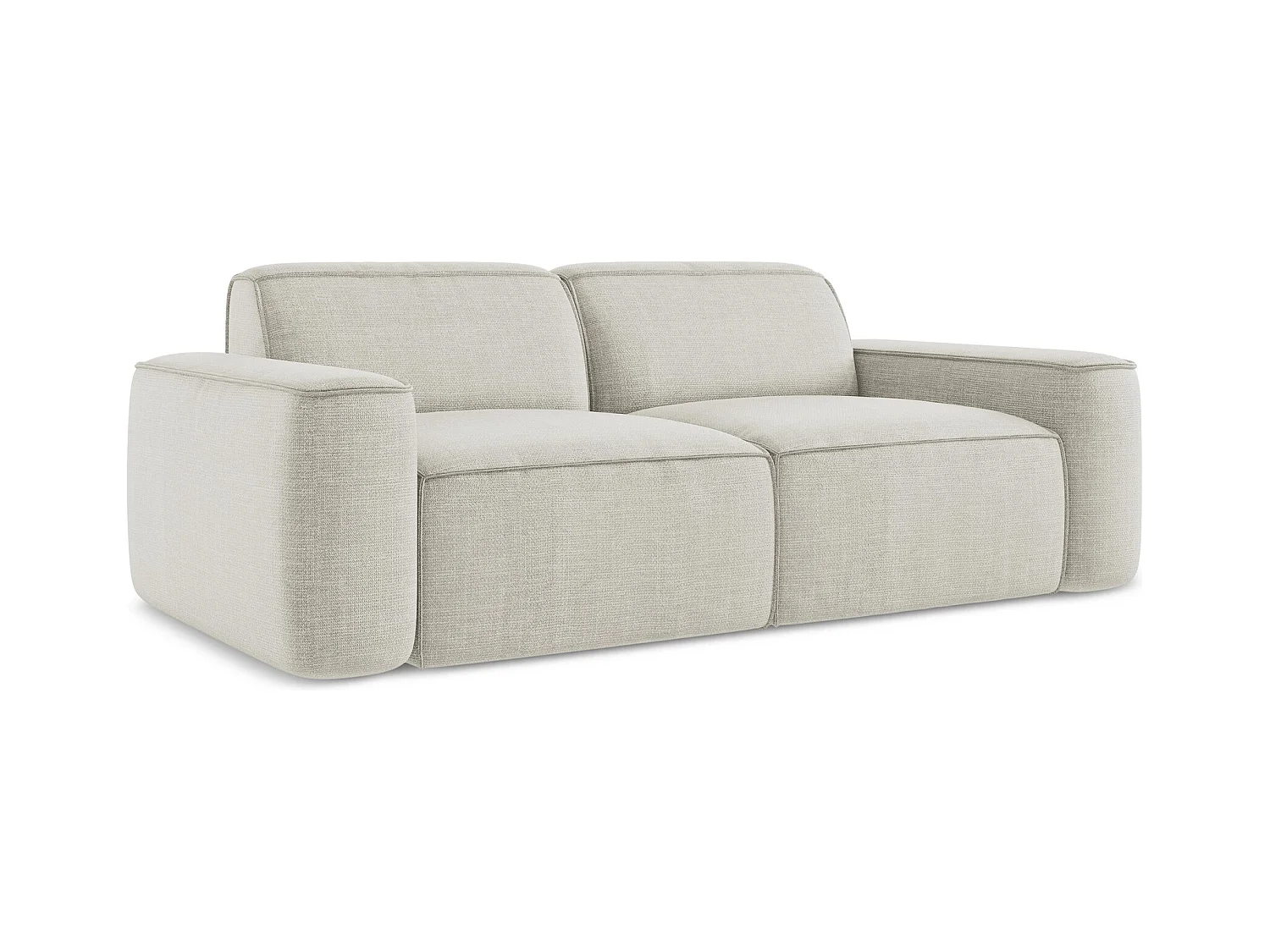Modulares 3-Sitzer Sofa - Strukturstoff - Hell beige - OMAO
