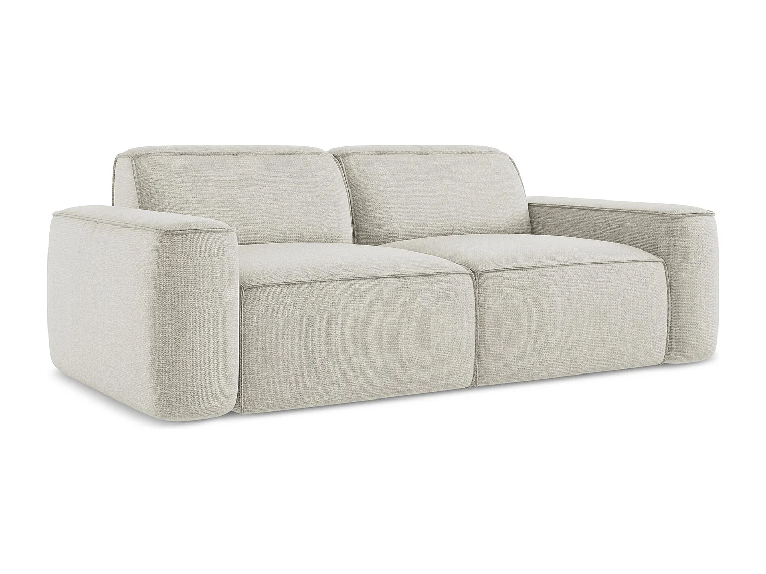 Canapé modulable 3 places en tissu texturé - beige clair - OMAO