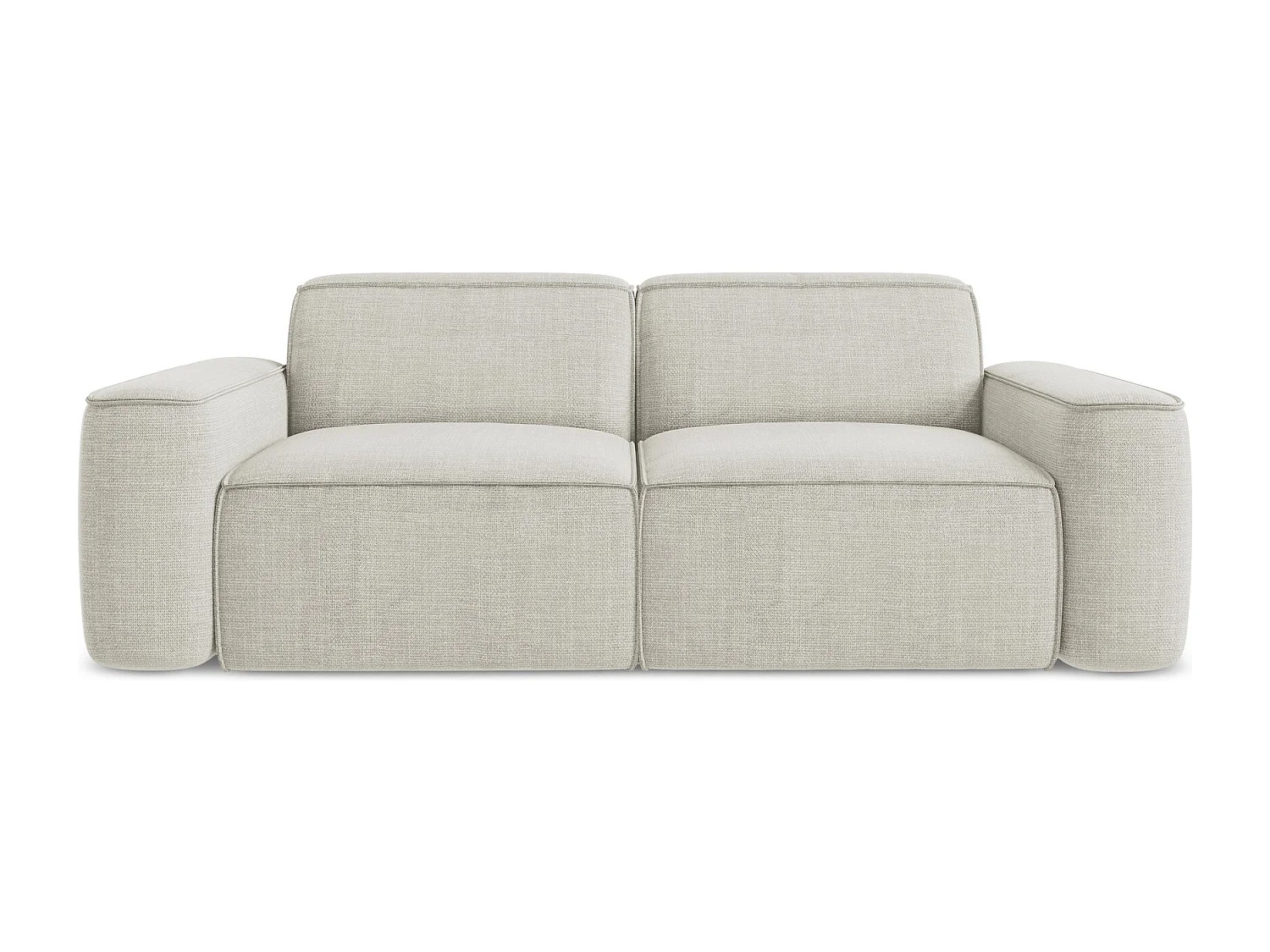 Canapé modulable 3 places en tissu texturé - beige clair - OMAO