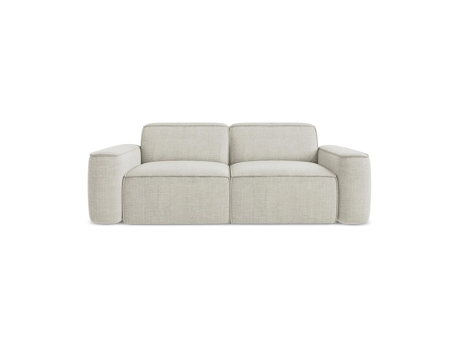 Driezits modulaire bank van lichtbeige textuurstof - MELISSA