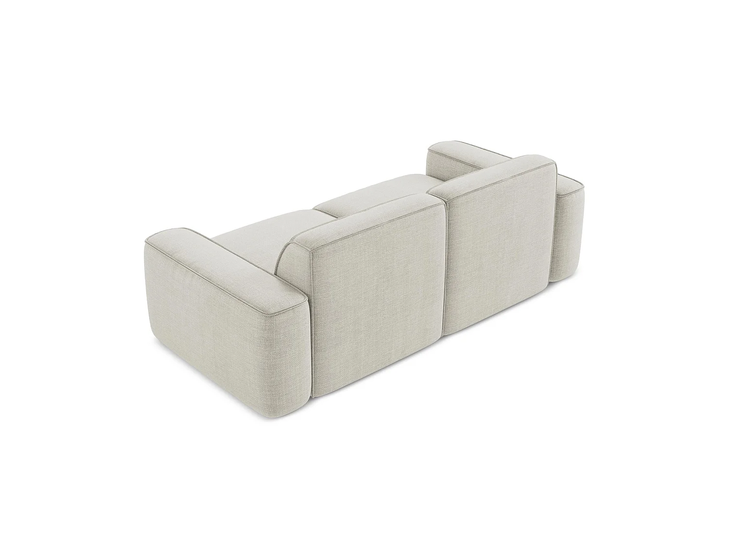 Driezits modulaire bank van lichtbeige textuurstof - MELISSA