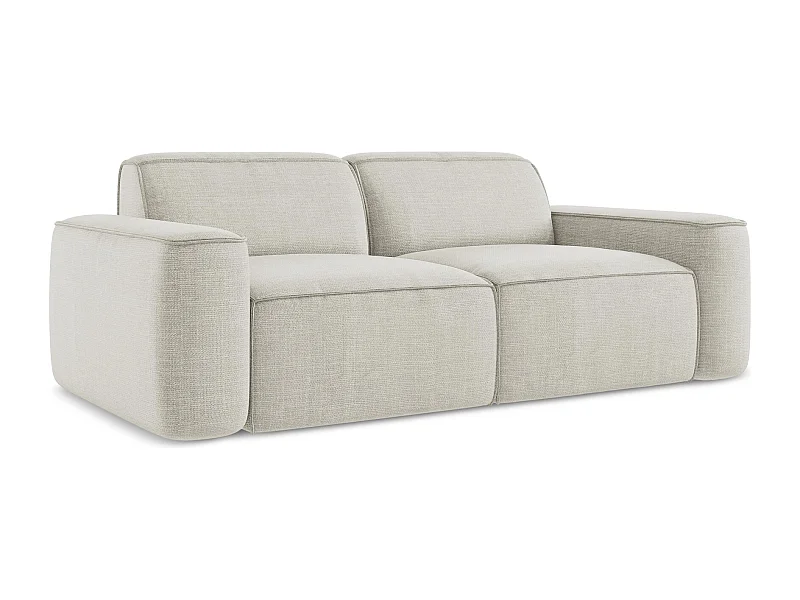 Canapé modulable 3 places en tissu texturé - beige clair - OMAO