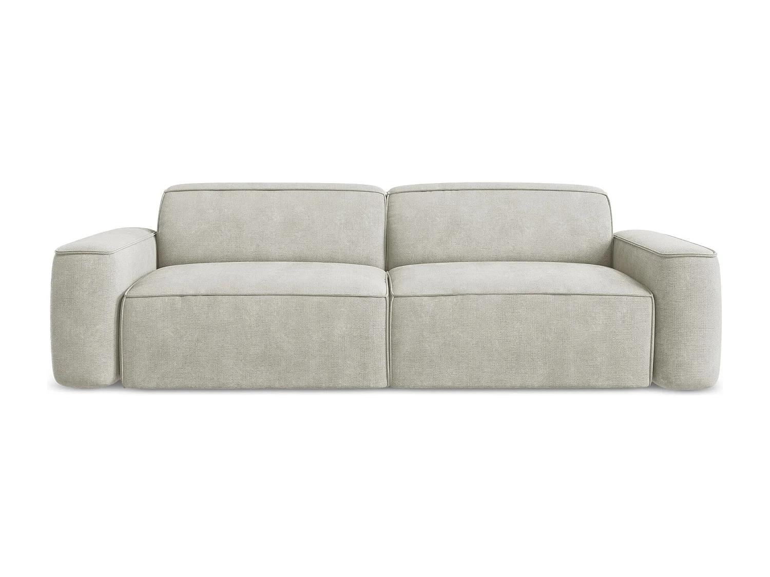 Canapé modulable 4 places en tissu chenille - perle - OMAO