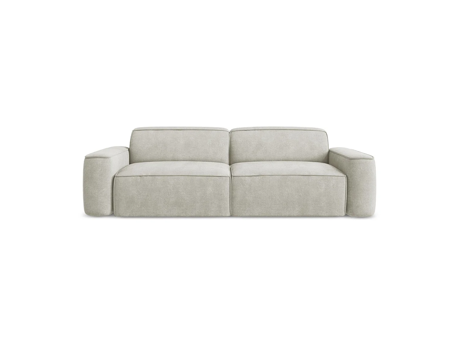 Canapé modulable 4 places en tissu chenille - perle - MELISSA