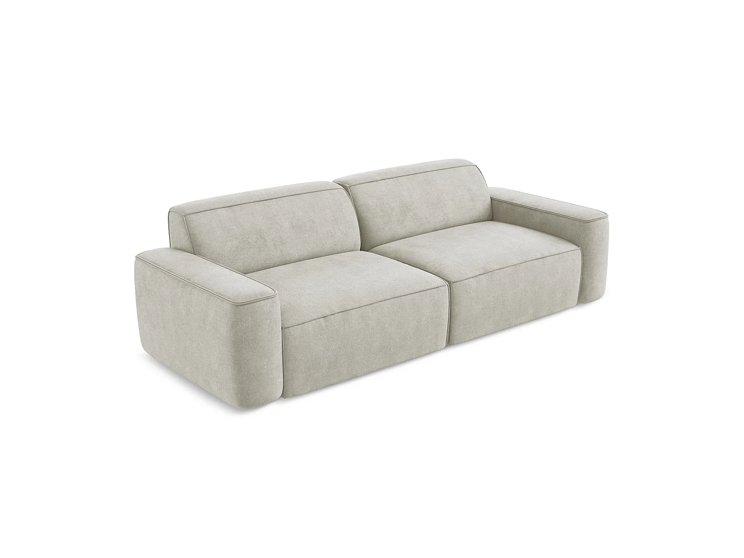 Canapé modulable 4 places en tissu chenille - perle - MELISSA