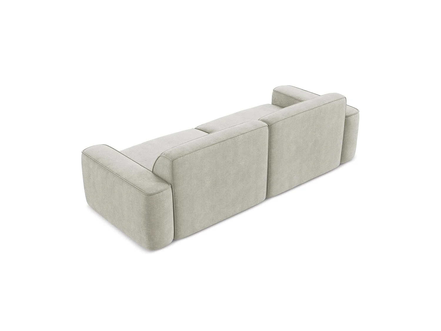 Canapé modulable 4 places en tissu chenille - perle - MELISSA