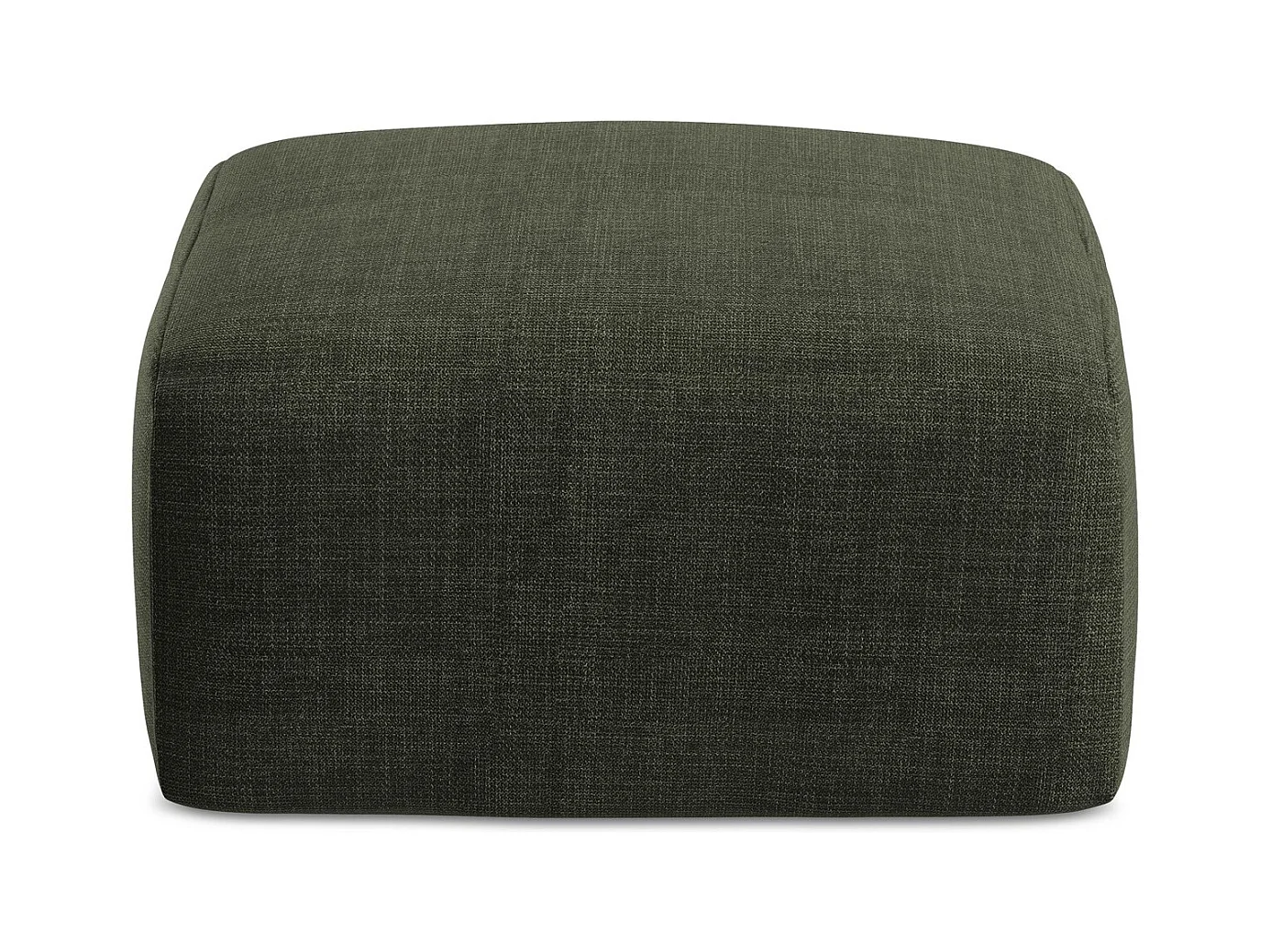 Pouf en tissu texturé - olive - LEILA