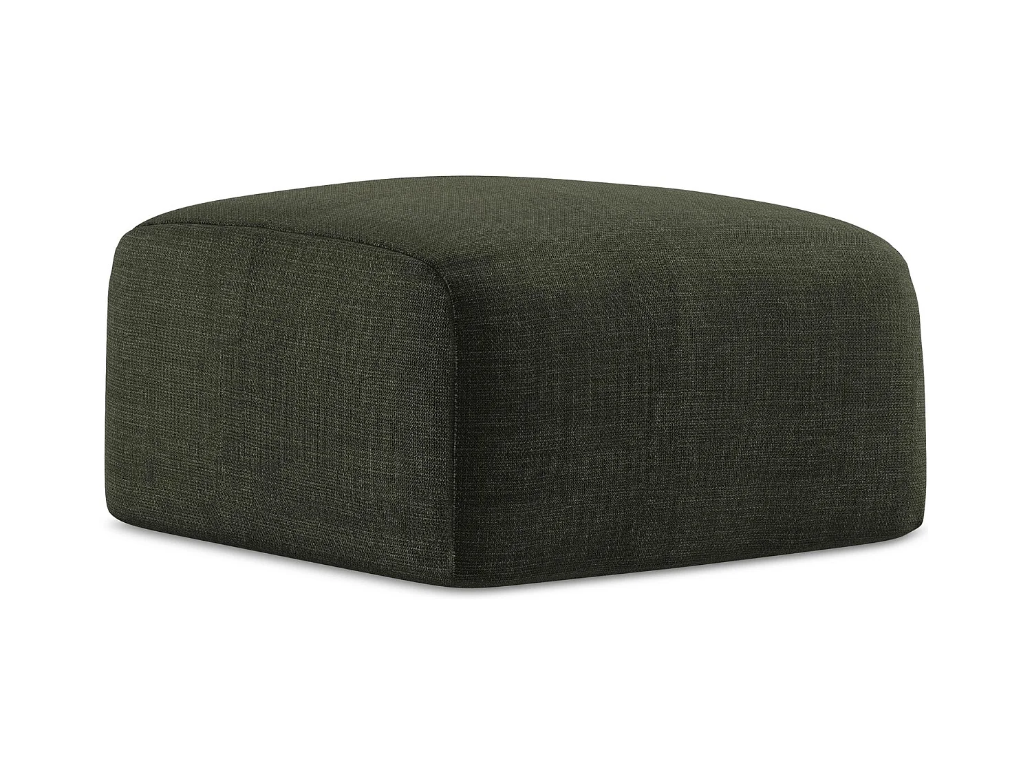 Pouf - Hocker - Strukturstoff - Olive - LEILA