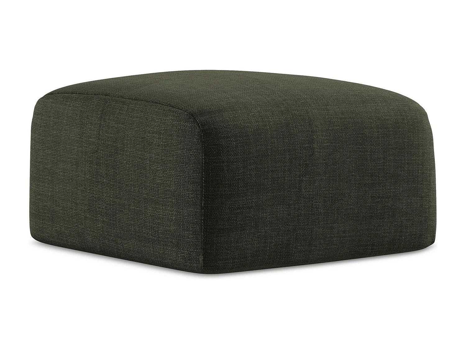 Pouf en tissu texturé - olive - LEILA