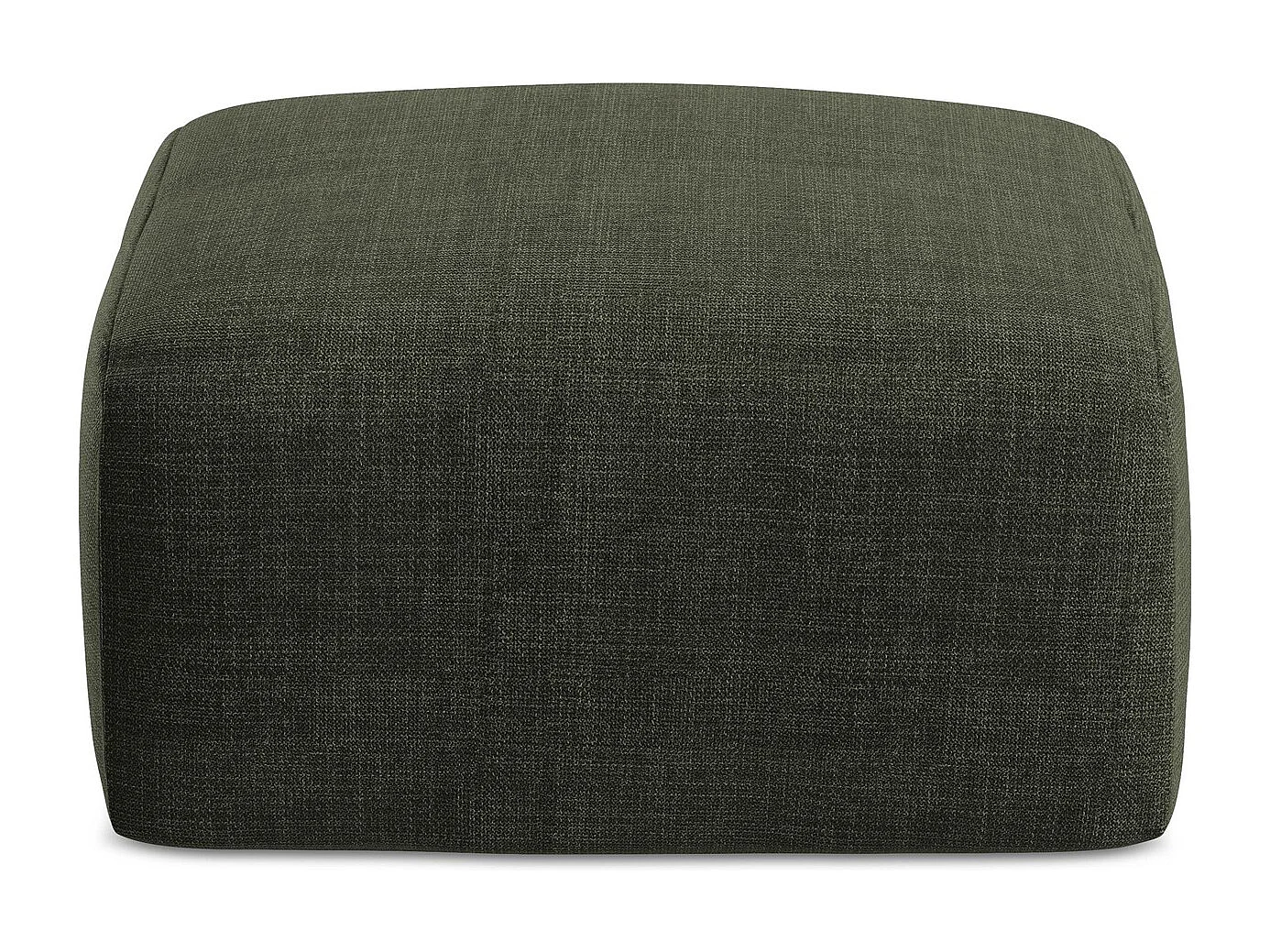 Pouf en tissu texturé - olive - LEILA
