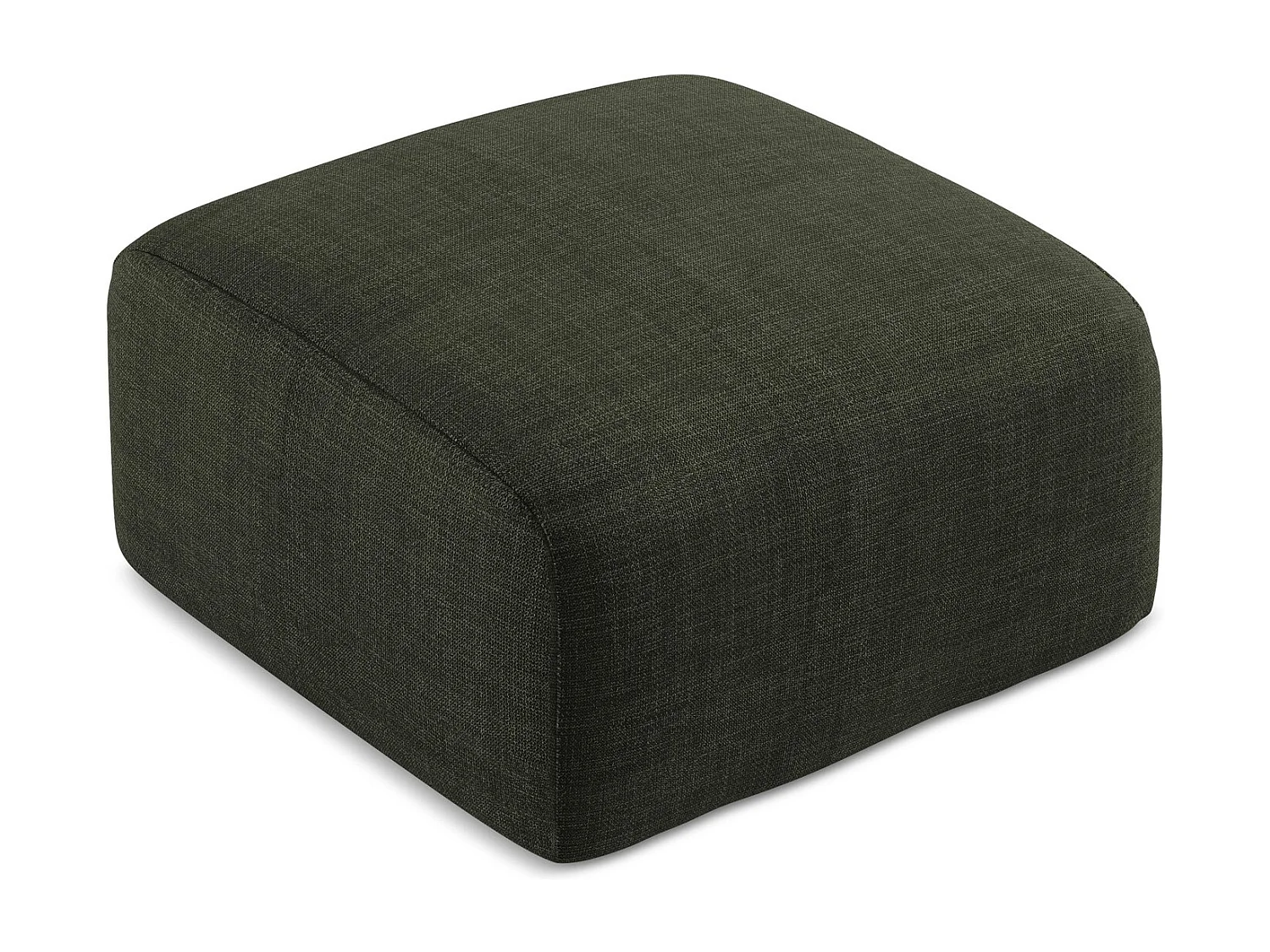 Pouf en tissu texturé - olive - LEILA