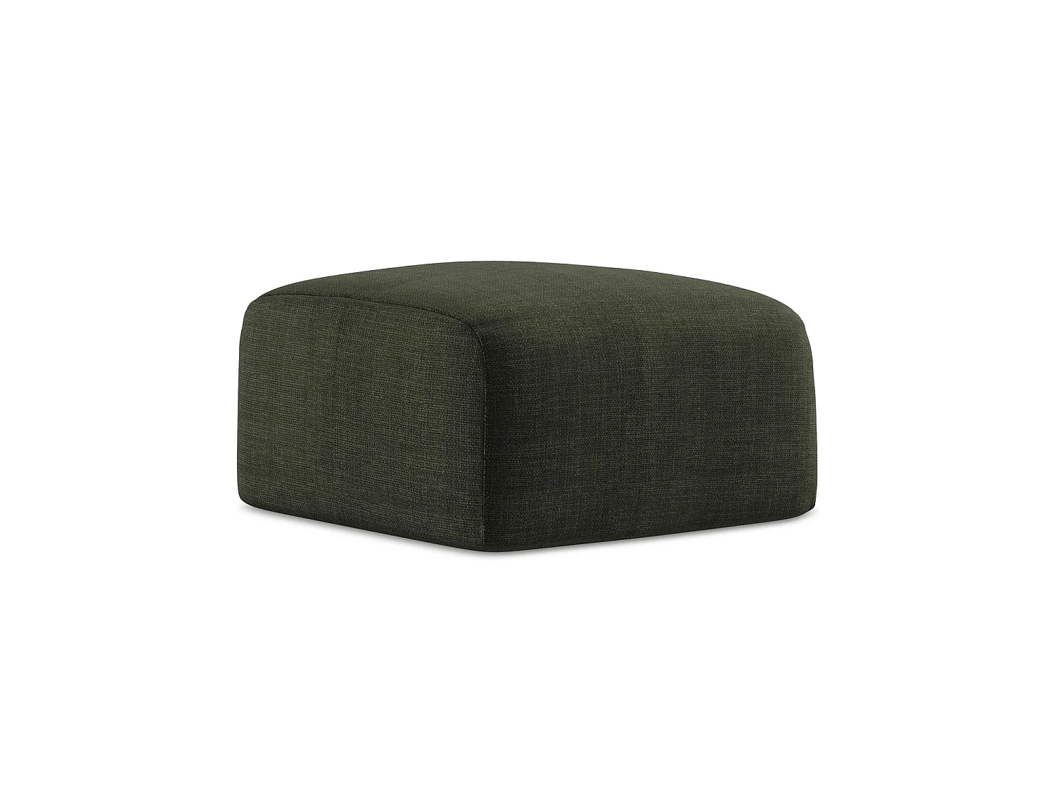 Pouf en tissu texturé - olive - SAVONA