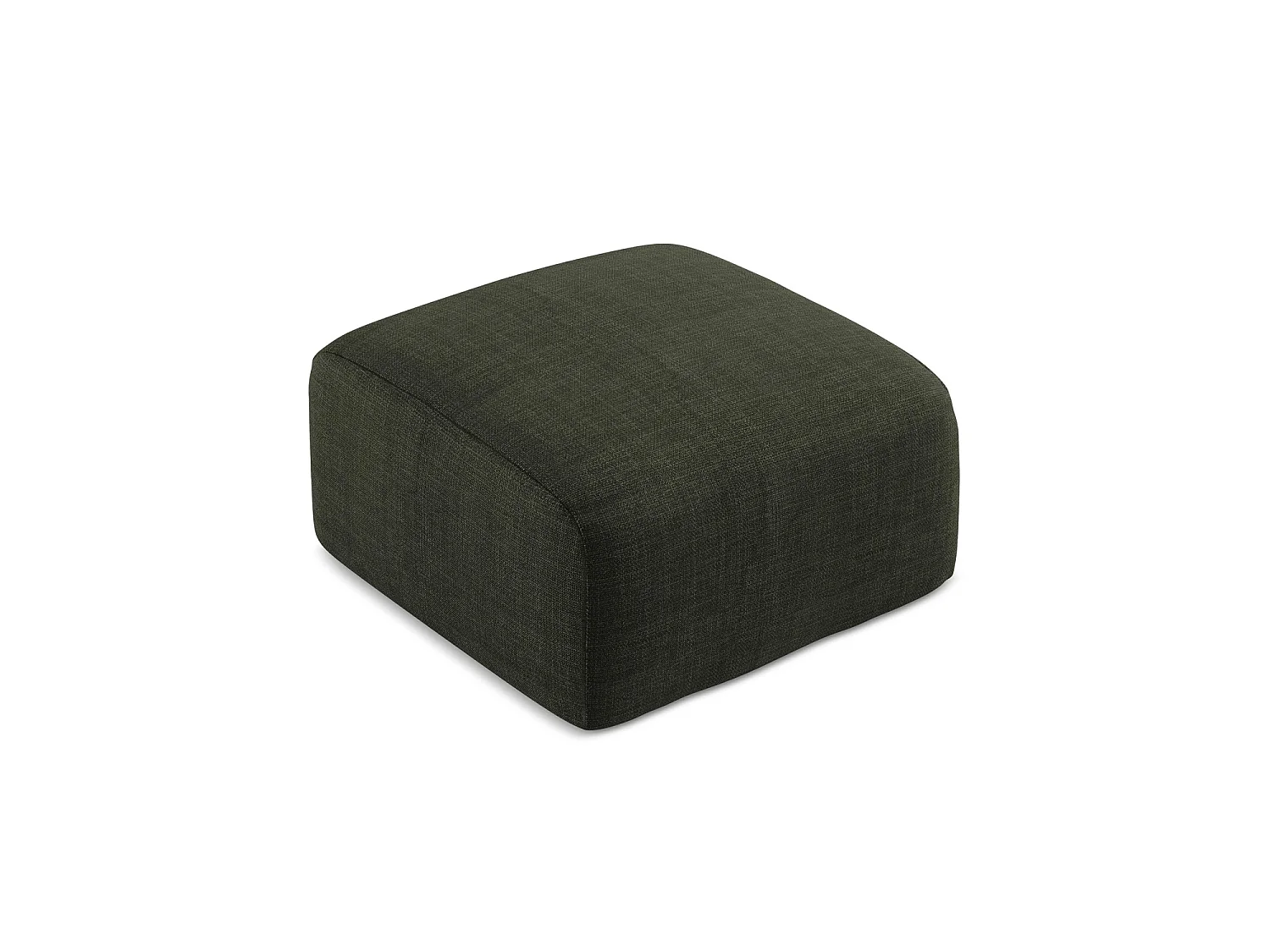 Pouf en tissu texturé - olive - SAVONA