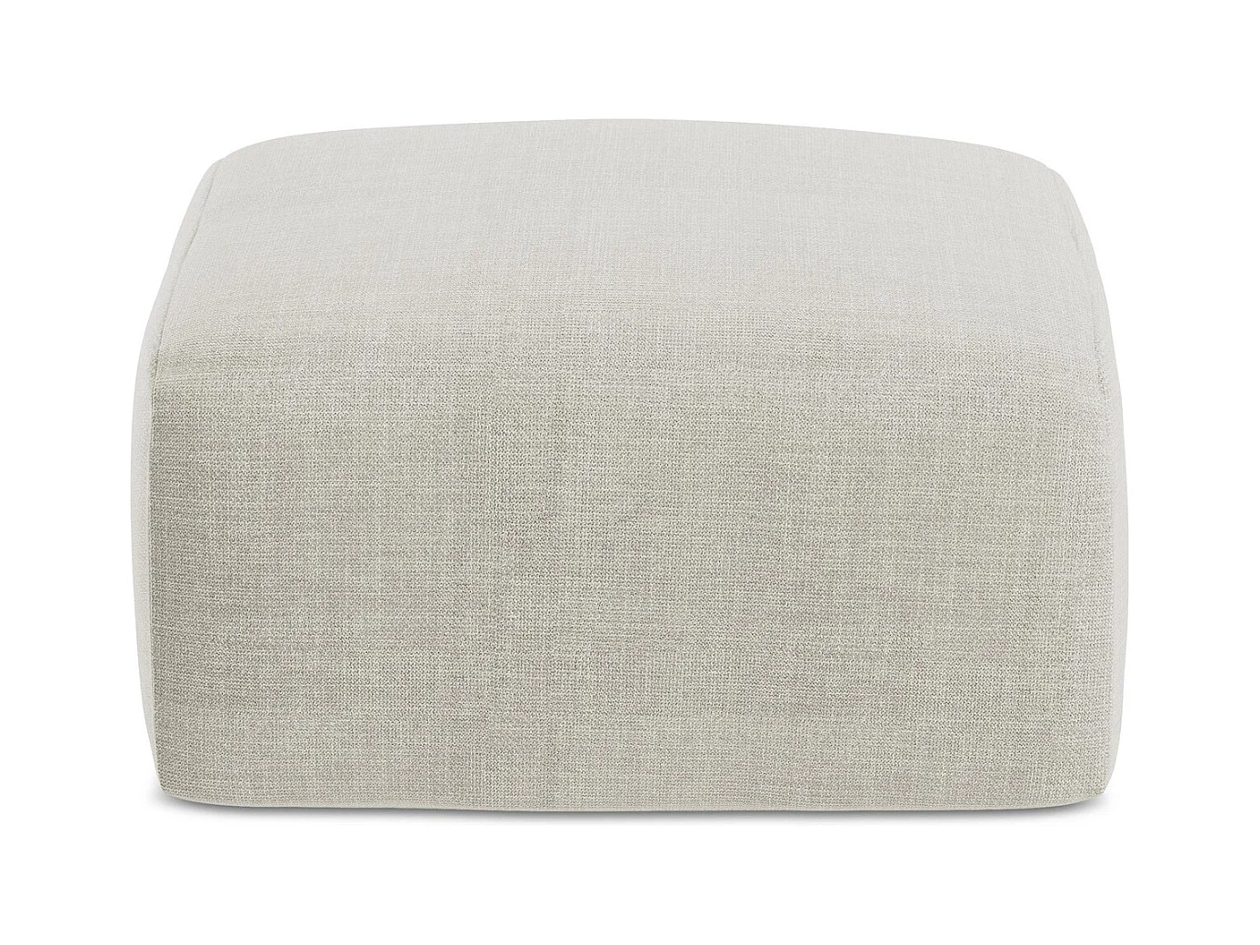 Pouf en tissu texturé - beige clair - LEILA